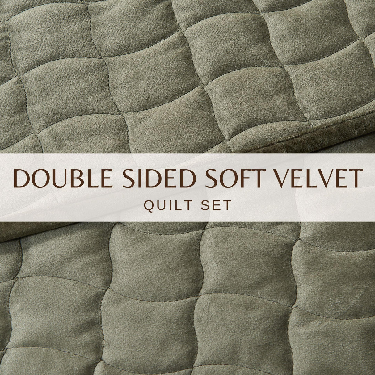 Velvet Box-Stitched Quilt Set - Vivica Collection-Quilts & Comforters-Parc Decor