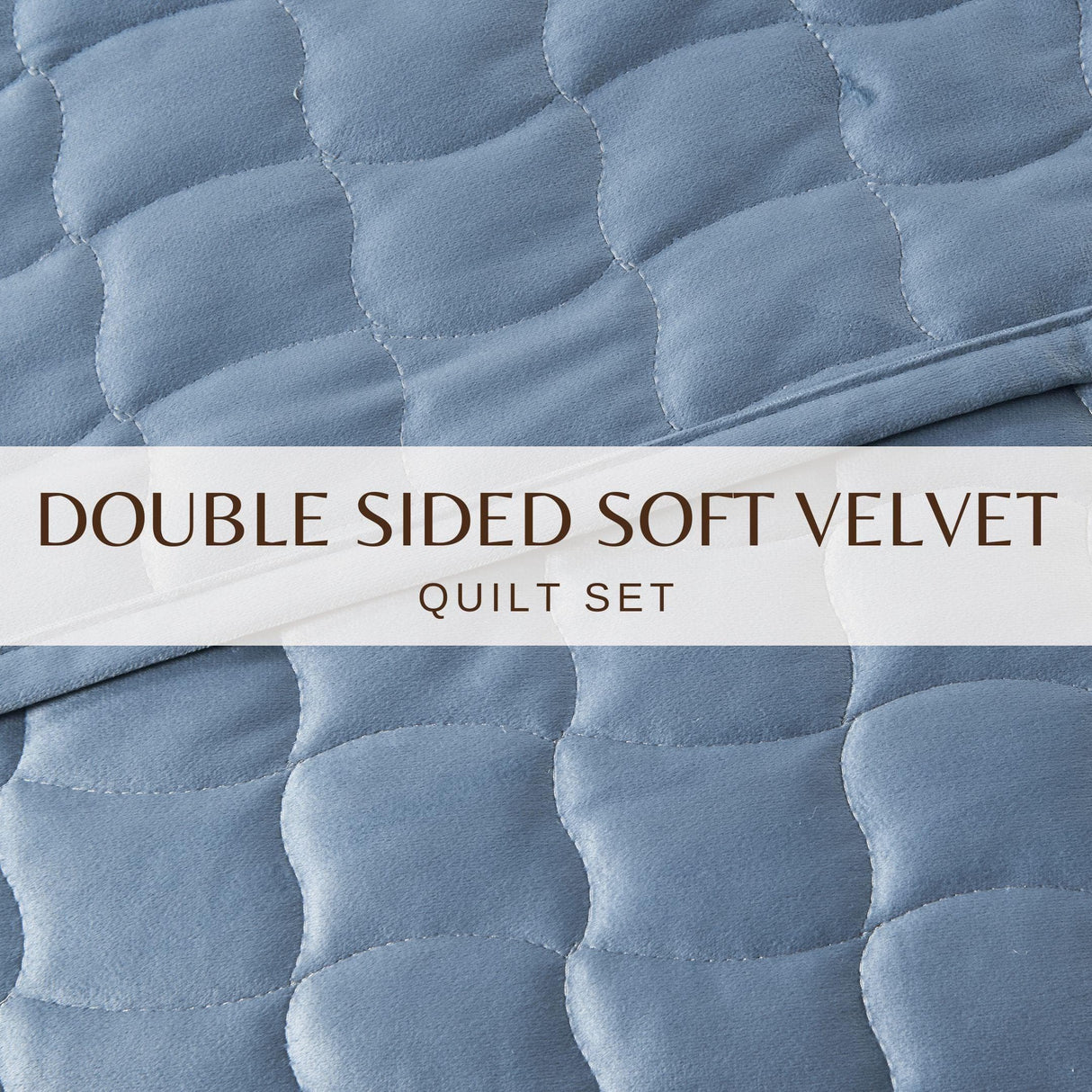 Velvet Box-Stitched Quilt Set - Vivica Collection-Quilts & Comforters-Parc Decor