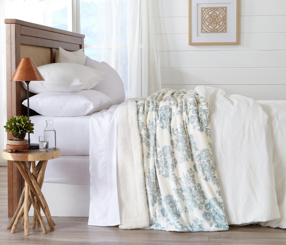 Velvet Plush Sherpa Luxury Bed Blanket - Cielo Collection-Blankets-Parc Decor