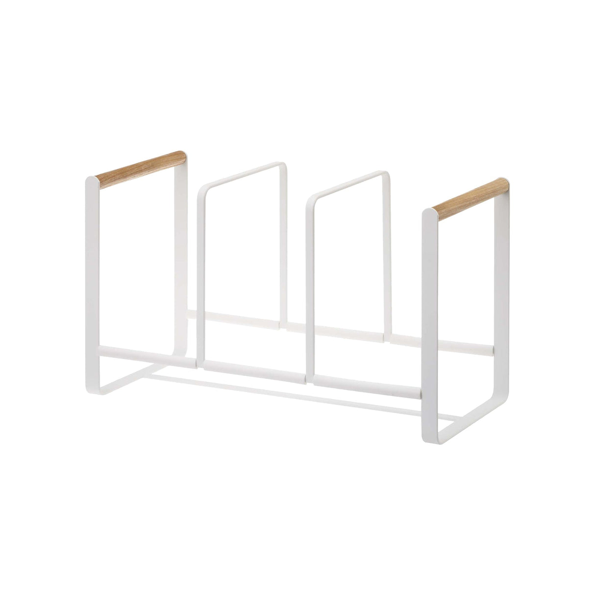 Vertical Plate Organizer - Steel + Wood-Dish Organizer-Parc Decor