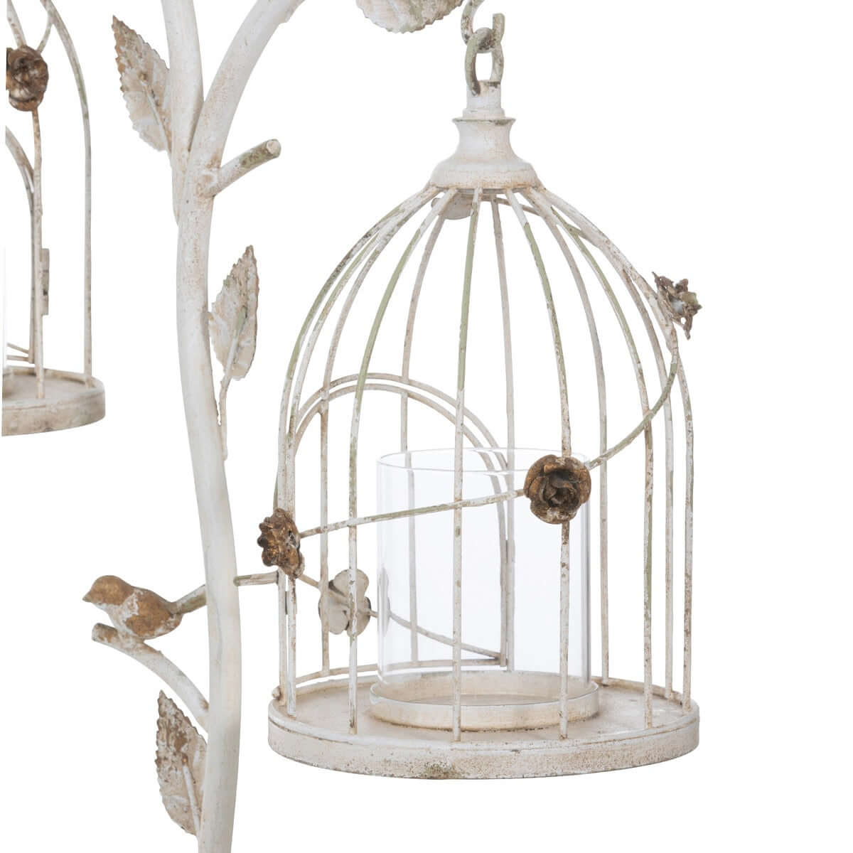 Vintage Birdcage Candle Holder with Hanging Lanterns-Candle Holder-Parc Decor