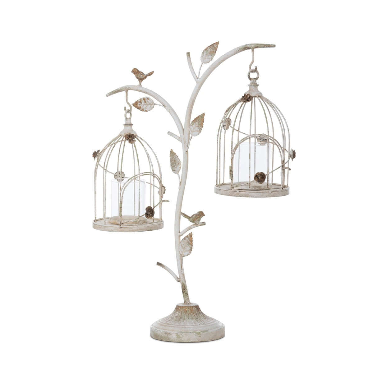 Vintage Birdcage Candle Holder with Hanging Lanterns-Candle Holder-Parc Decor
