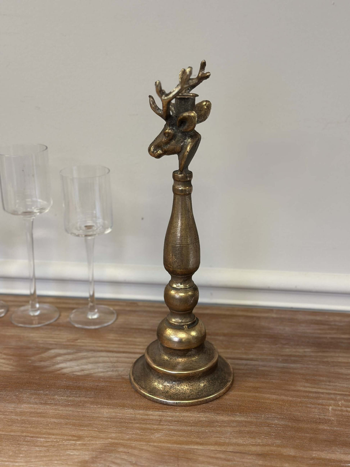 Vintage Brass Deer Head Candle Holders-Candle Holder-Parc Decor