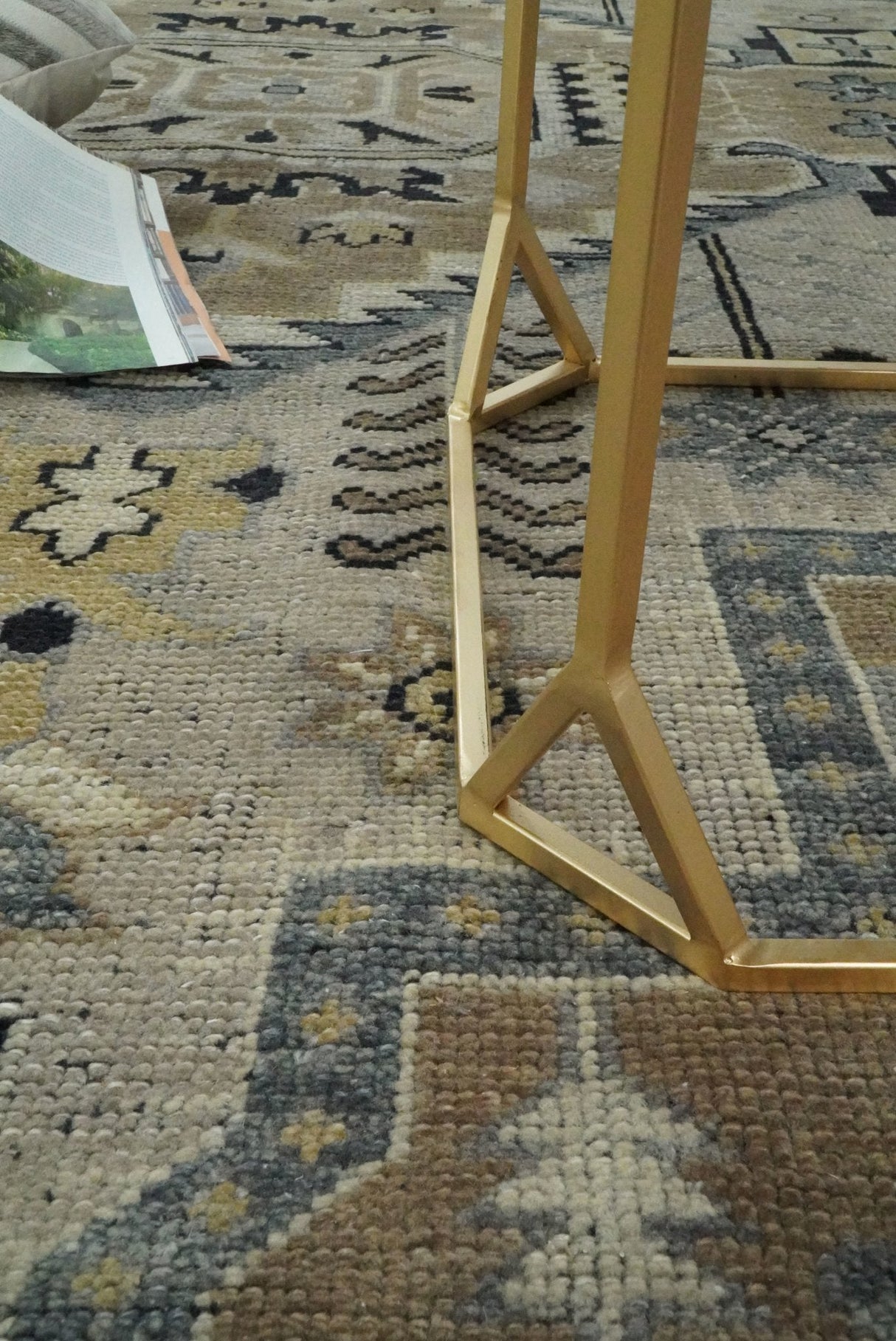 Vintage Distressed Hand Knotted Traditional Heriz Camel Custom Made wool Area Rug