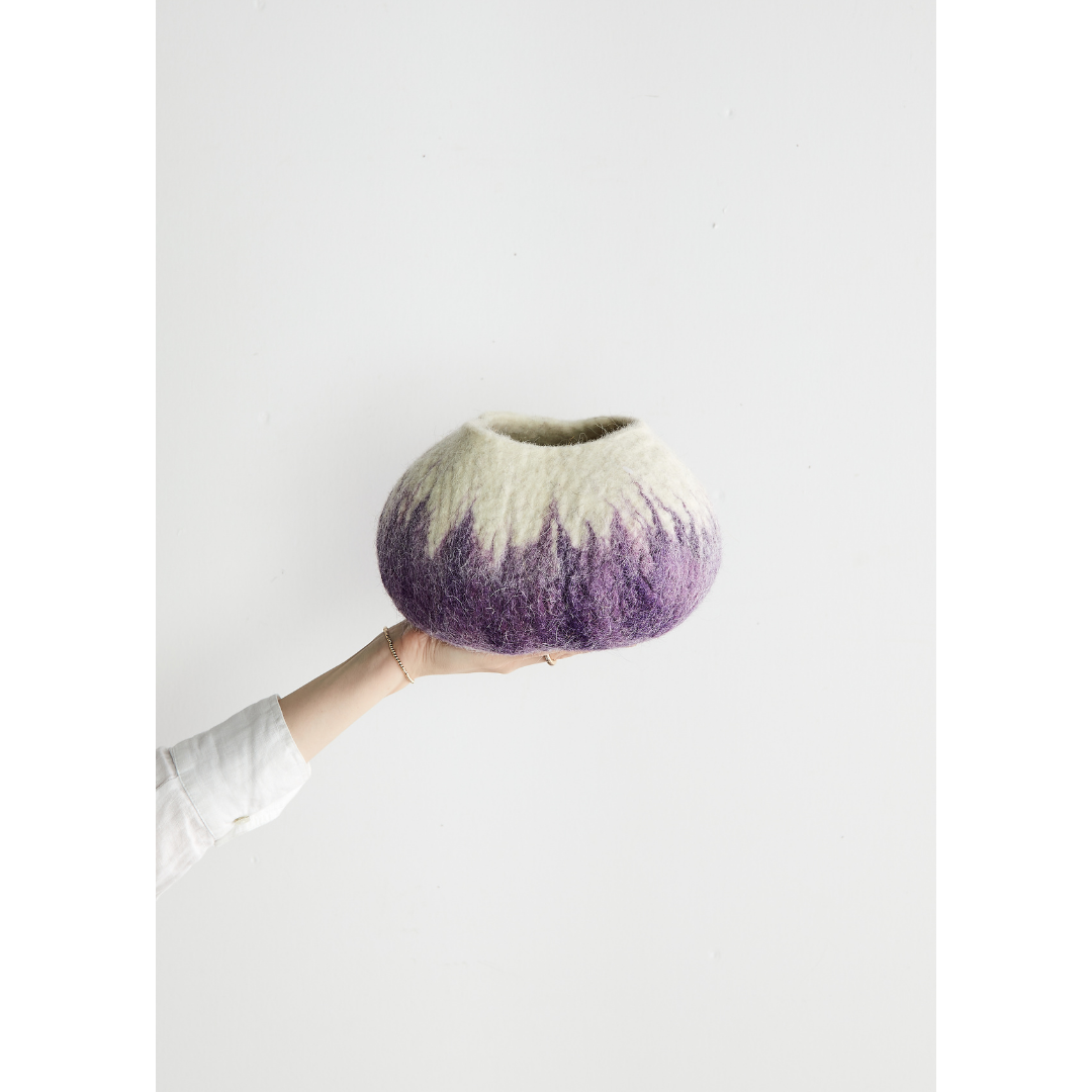 Violet Purple Decorative Wool Ukhamba Bowl