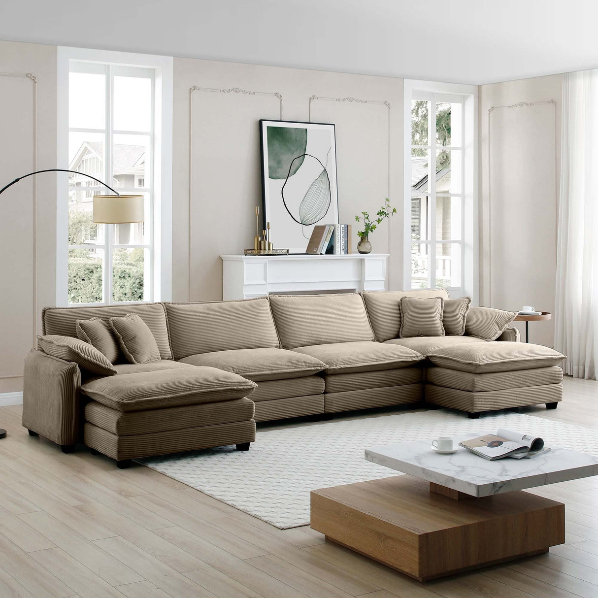 Walker Edison | Retro Chic: Corduroy Couch Cloud Modular Sofa Design