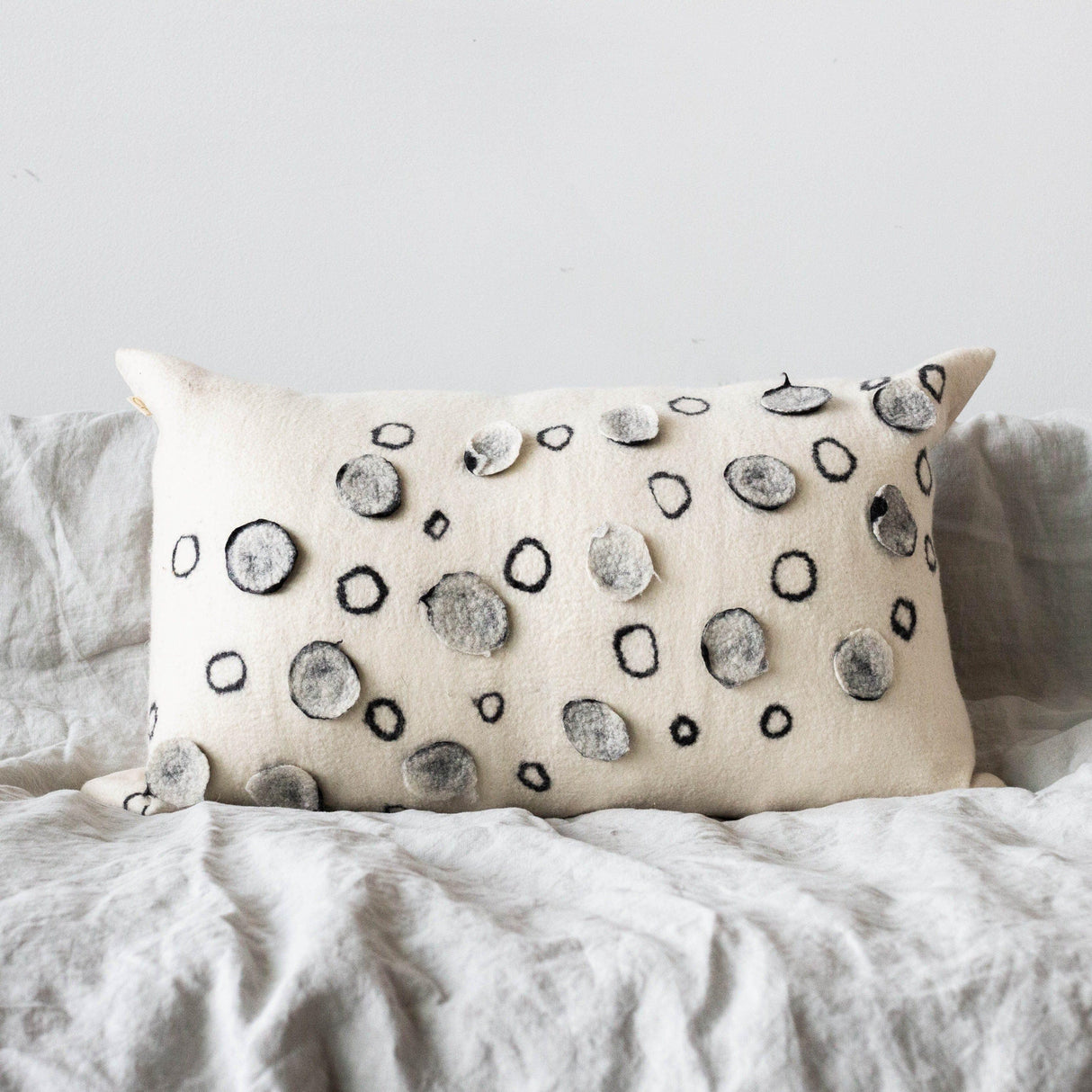 Waterlily Oversized Merino Wool Lumbar Throw Pillow-Pillows-Parc Decor