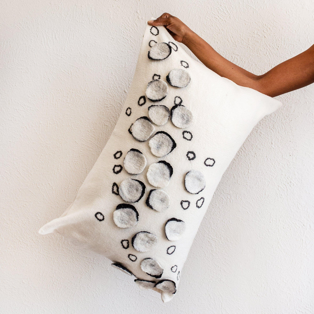 Waterlily Oversized Merino Wool Lumbar Throw Pillow-Pillows-Parc Decor