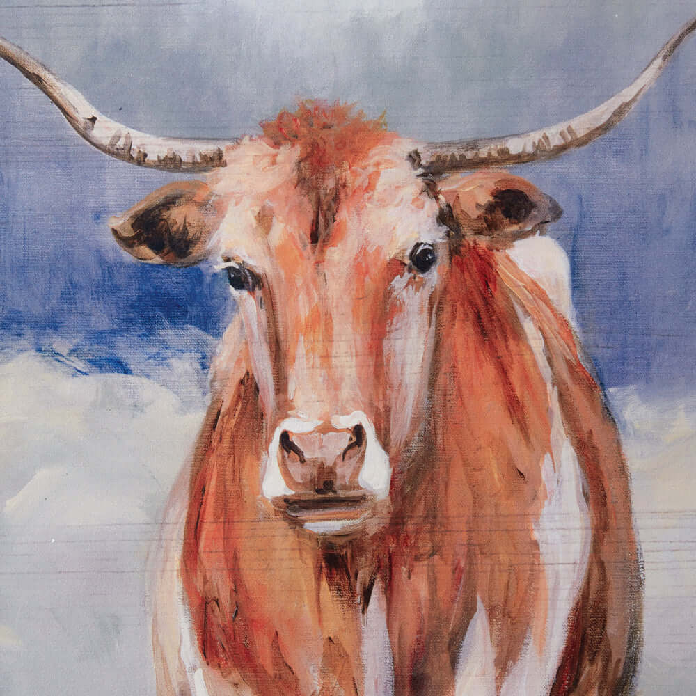 Western Texas Longhorn Wall Art Print in Frame-Wall Decor-Parc Decor