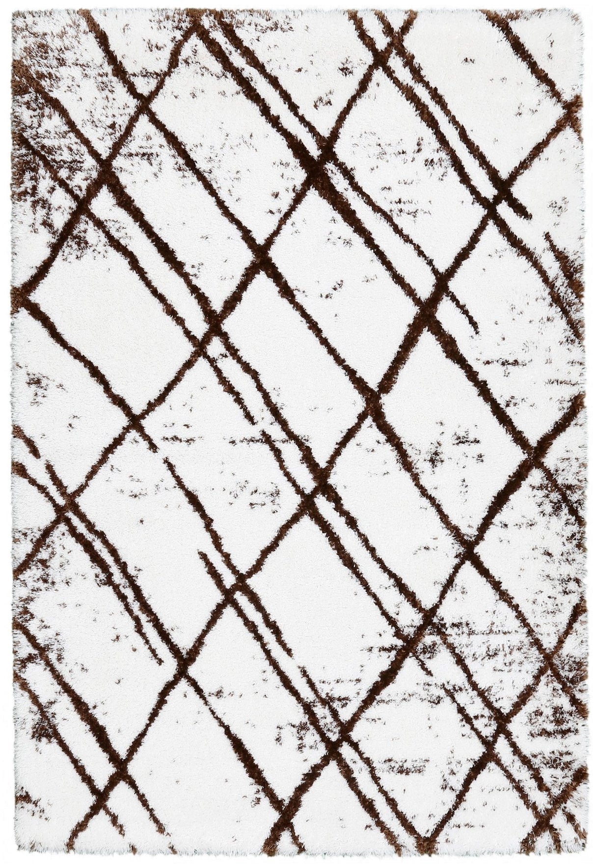 White And Brown Modern Style 5x7 Rug