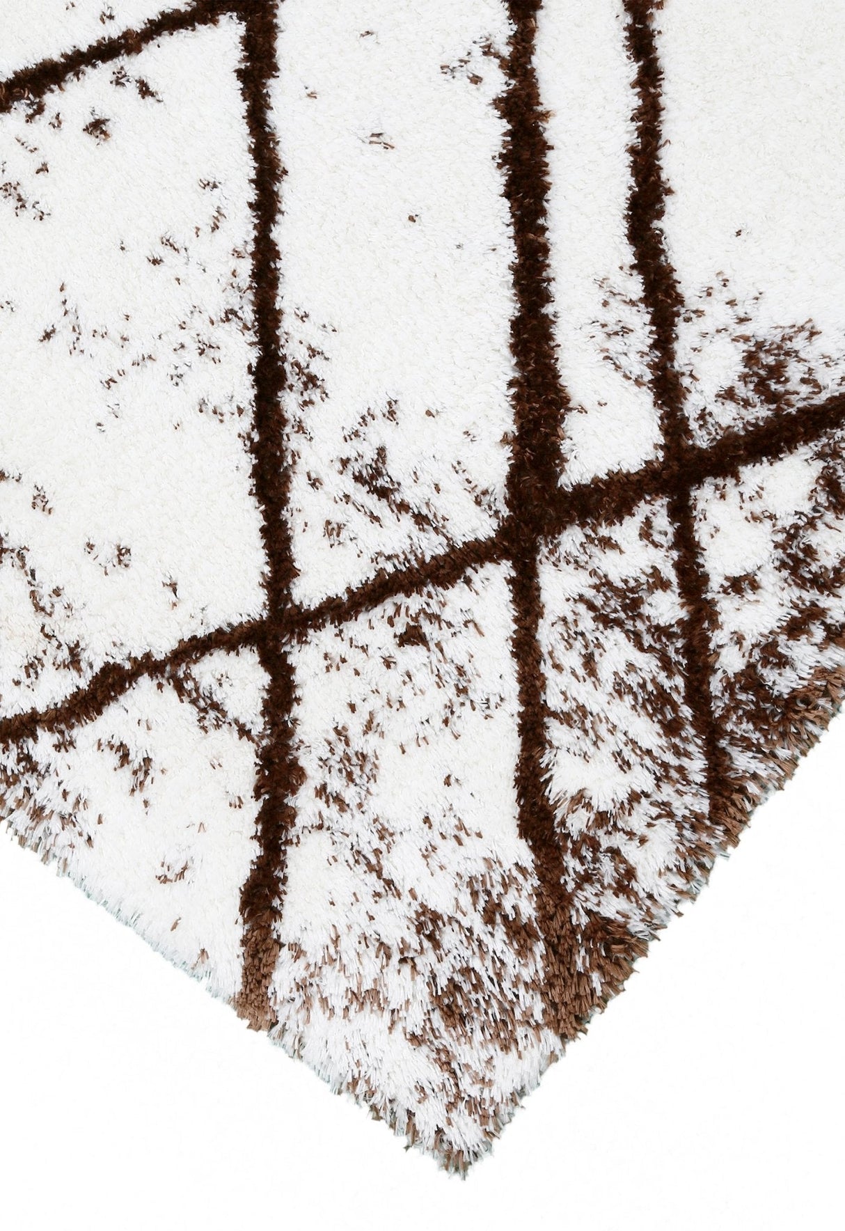 White And Brown Modern Style 5x7 Rug
