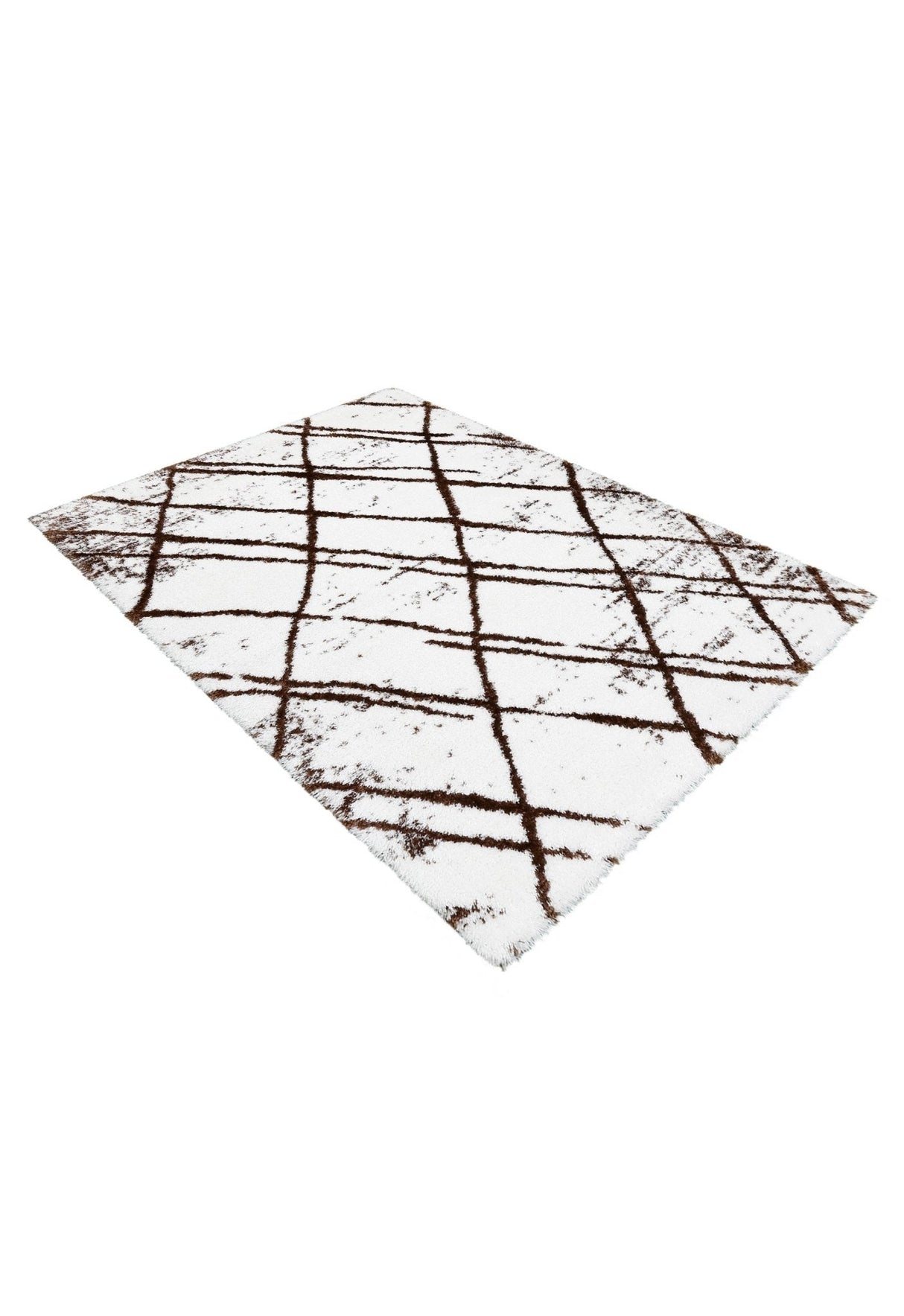 White And Brown Modern Style 5x7 Rug