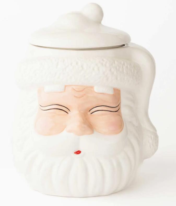 White Santa Cookie Jar-Cookie Jar-Parc Decor