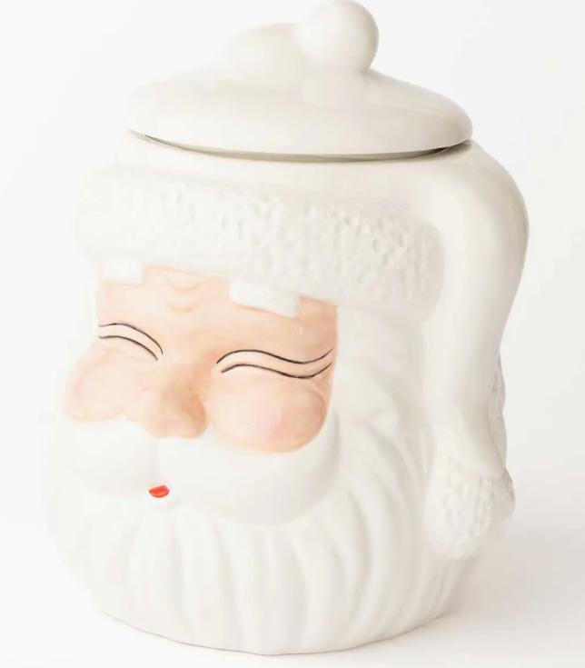White Santa Cookie Jar-Cookie Jar-Parc Decor