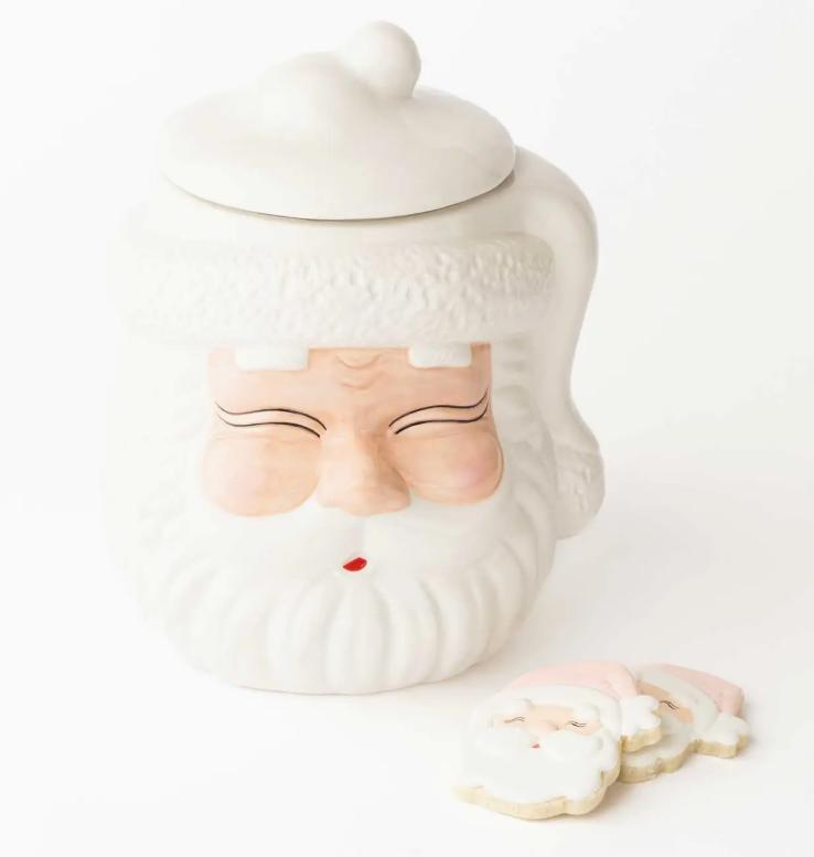 White Santa Cookie Jar-Cookie Jar-Parc Decor