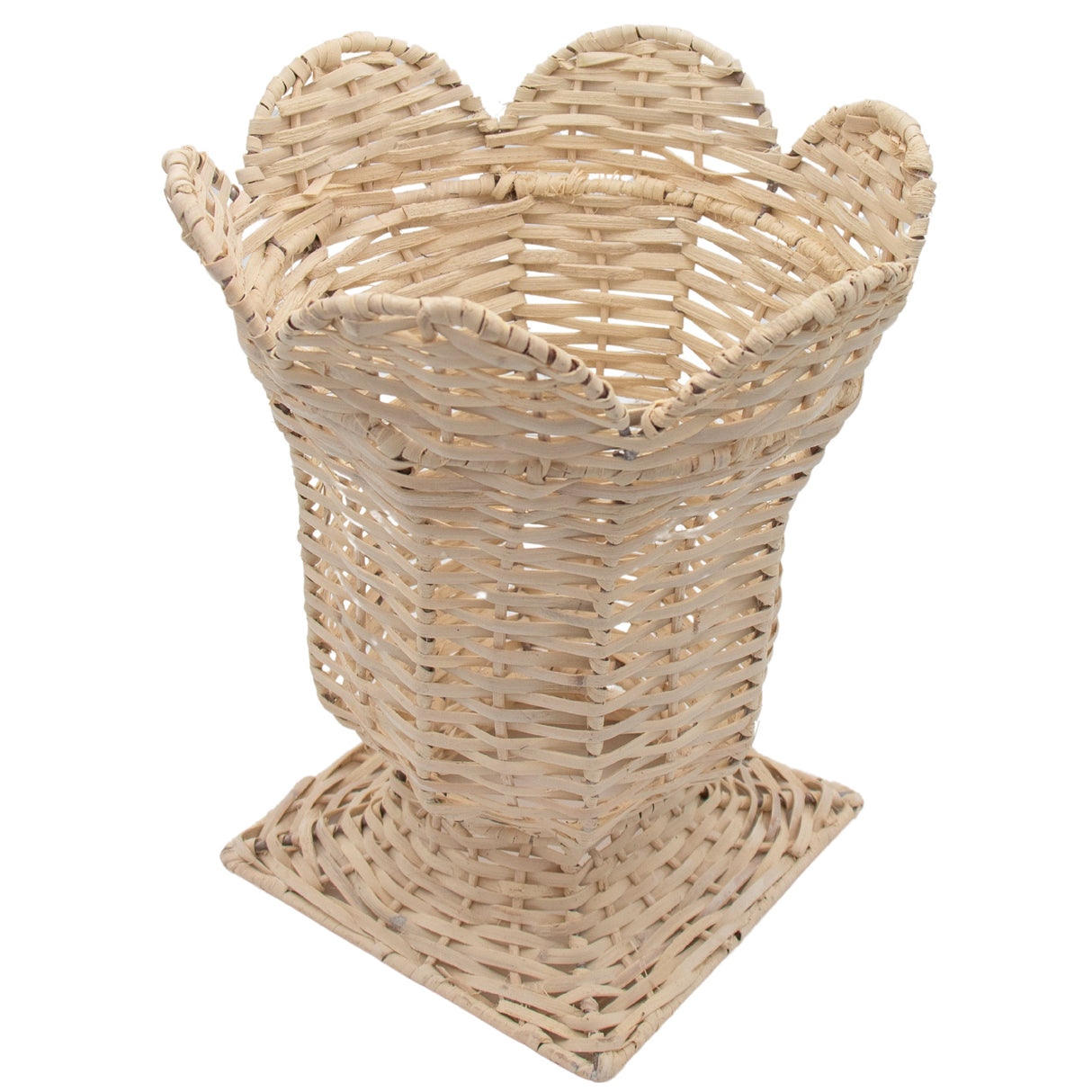 White Wicker Urn Vase-Decorative vase-Parc Decor