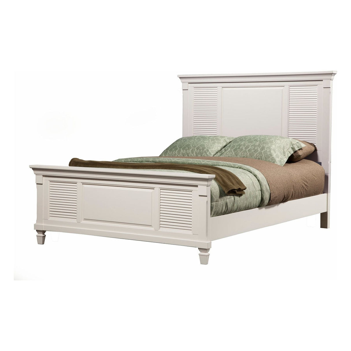 Winchester Shutter Panel Bed, White-Beds-Parc Decor