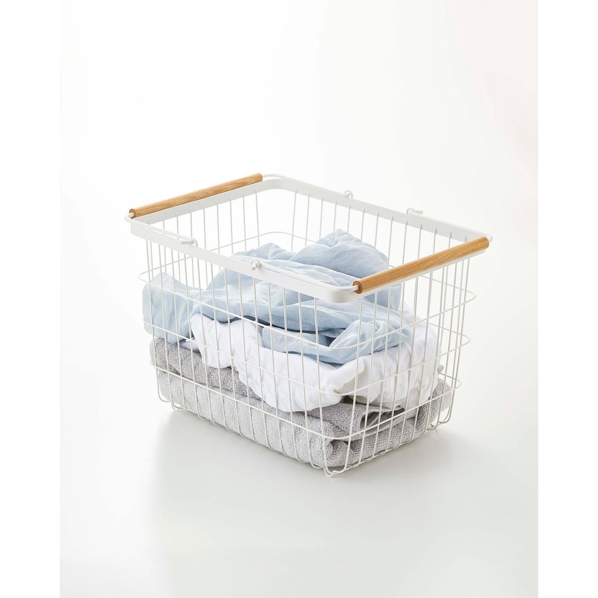 Wire Basket - Two Sizes - Steel + Wood