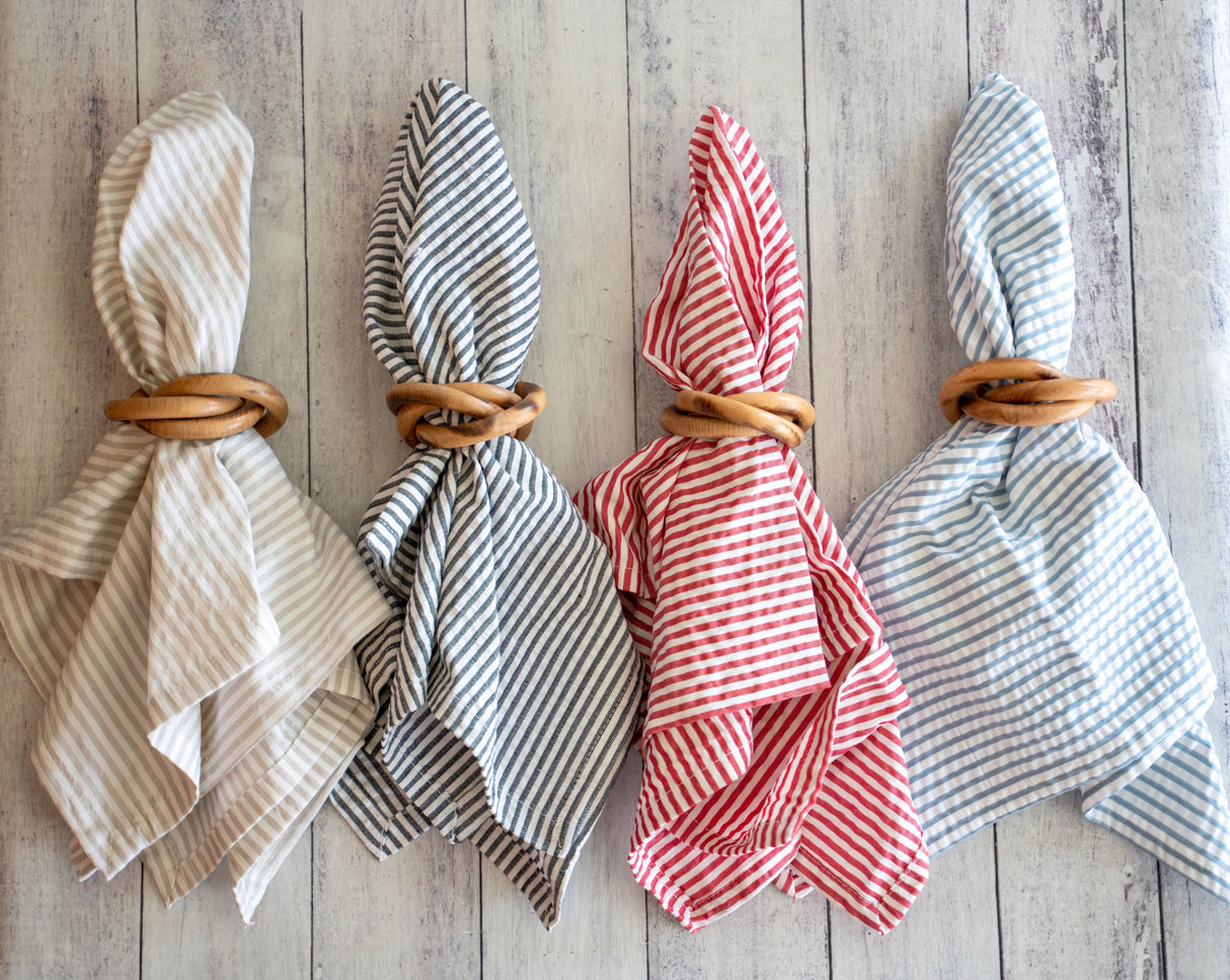 Wood Bangles Napkin Rings, set of four-Napkin Rings-Parc Decor