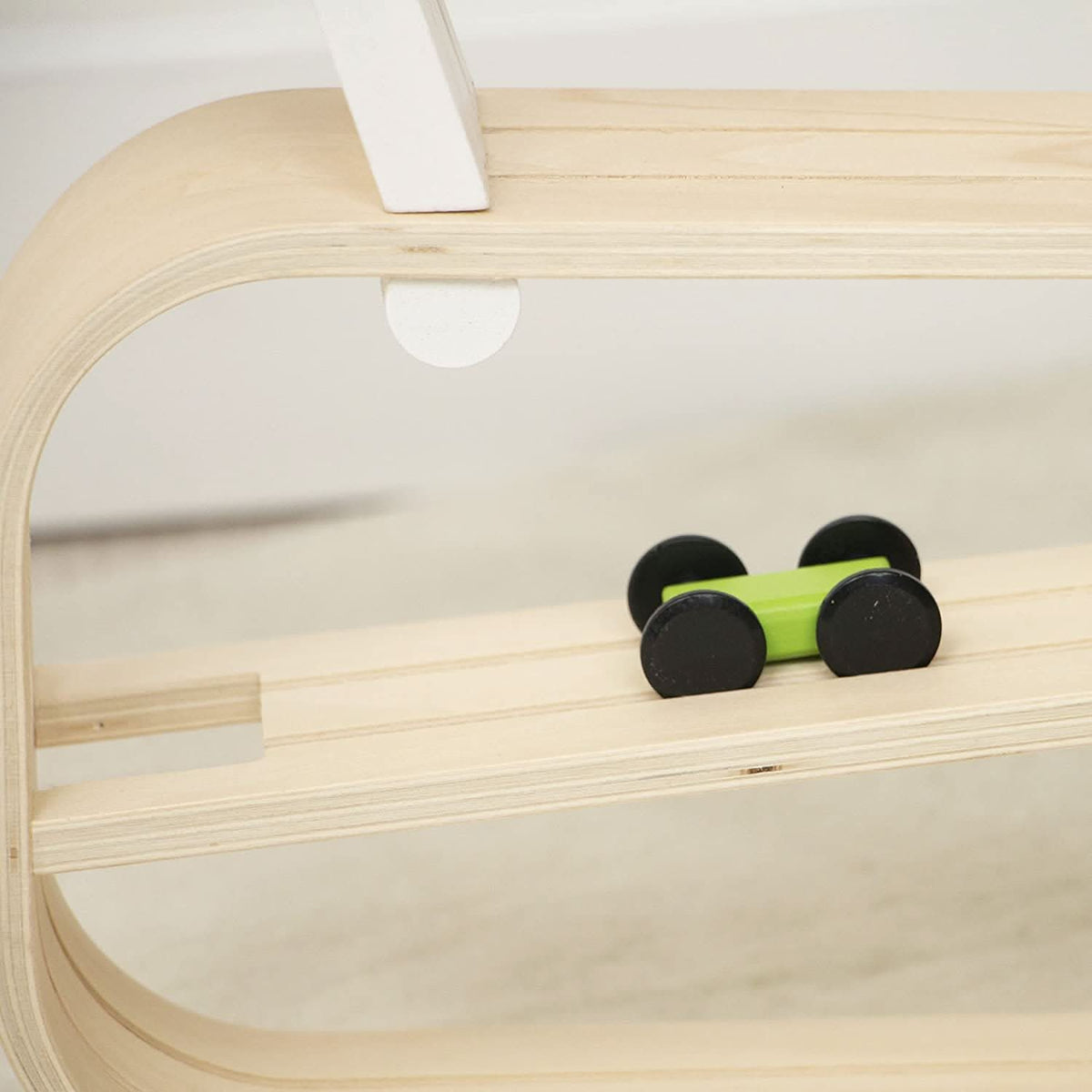 Wooden Car Ramp Racer | 4-Level Montessori Race Track Toy for Toddlers with Cars