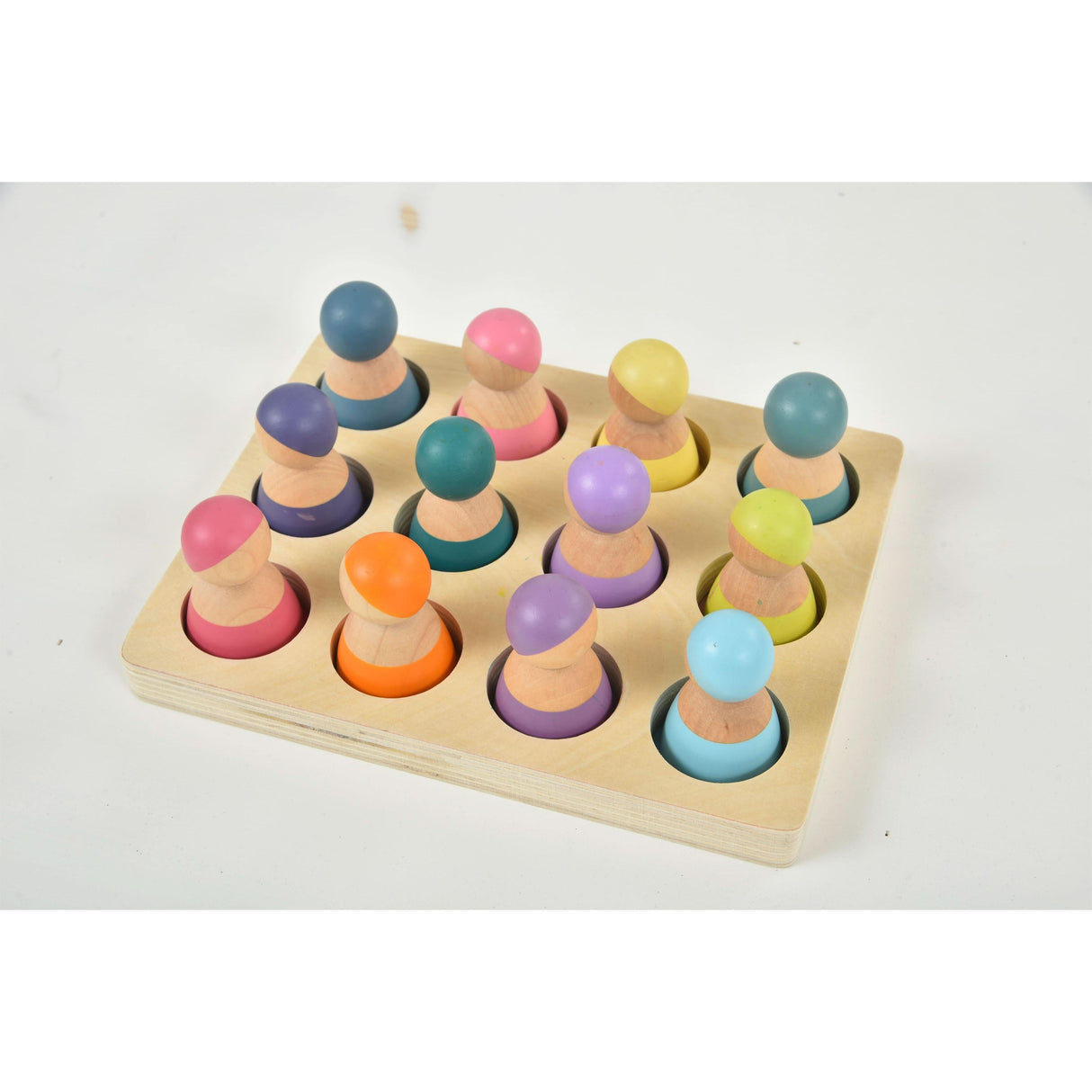 Wooden Rainbow Peg Dolls Figures 12 Piece Set-Indoor-Parc Decor