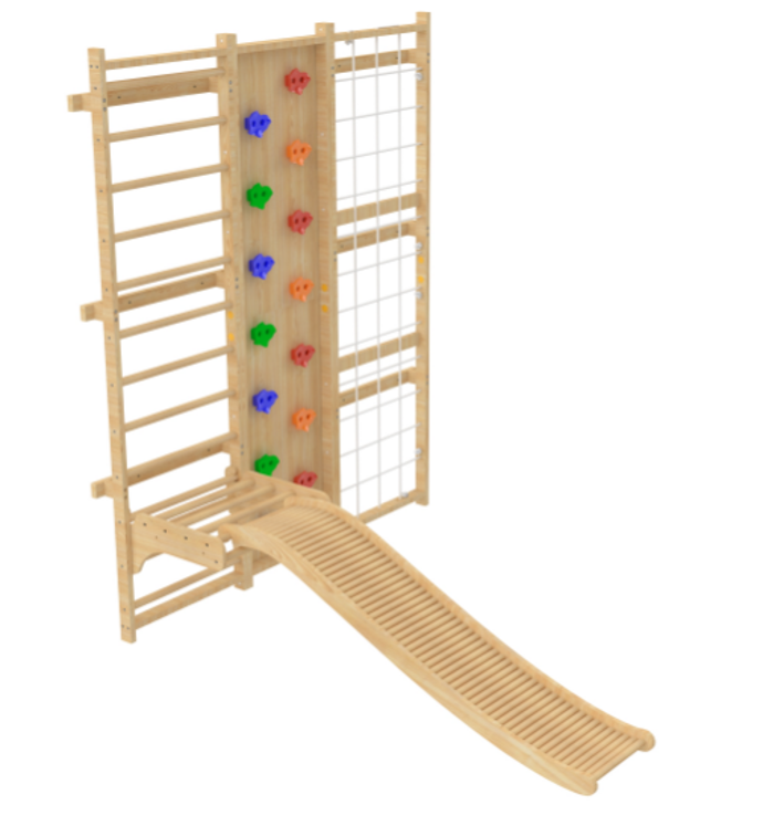 Wooden Roller Slide Add-On for Avenlur Climbers | Indoor Roller Slide, Climber Not Included
