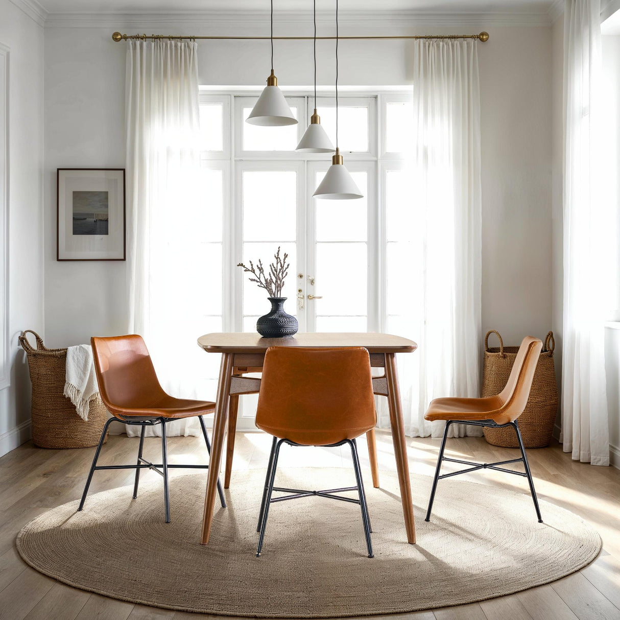 Xuma Urban Industrial Faux Leather Seating Collection (Dining Chair or Counter Stool), Set of 2-Dining / Kitchen-Parc Decor