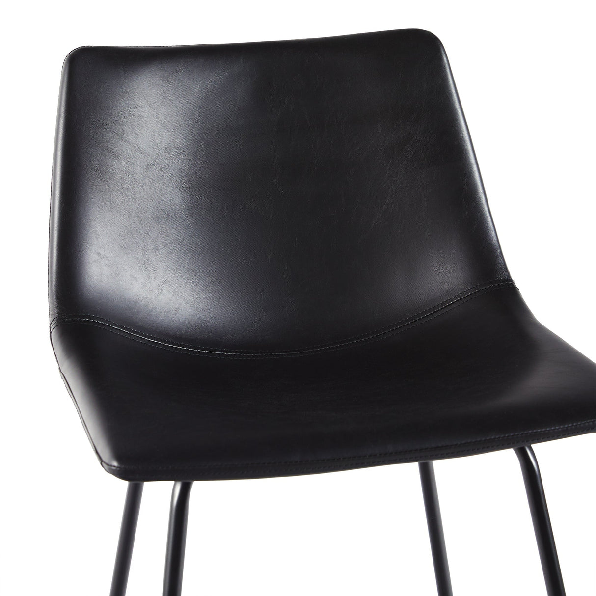 Xuma Urban Industrial Faux Leather Seating Collection (Dining Chair or Counter Stool), Set of 2-Dining / Kitchen-Parc Decor