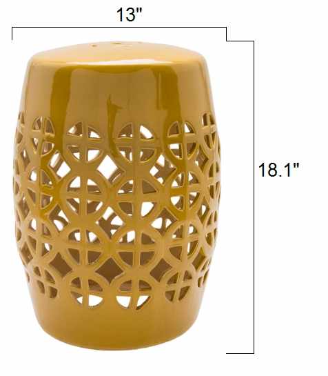 Yellow Ceramic Side Table-Furniture-Parc Decor