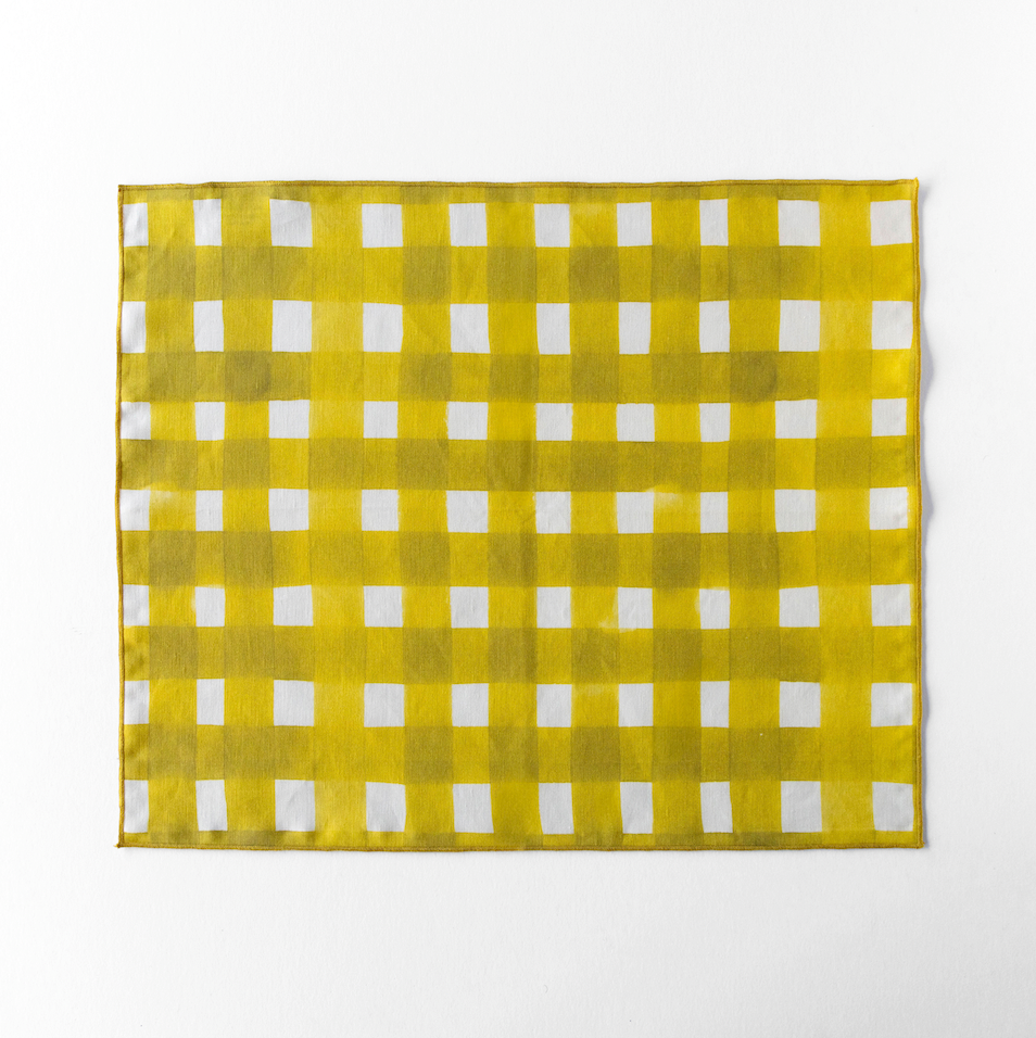 Yellow Cross Hatch Placemat-Placemats-Parc Decor
