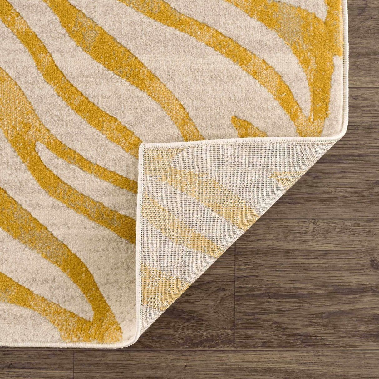 Yellow Terra Zebra Print Area Rug - Clearance-Rugs-Parc Decor