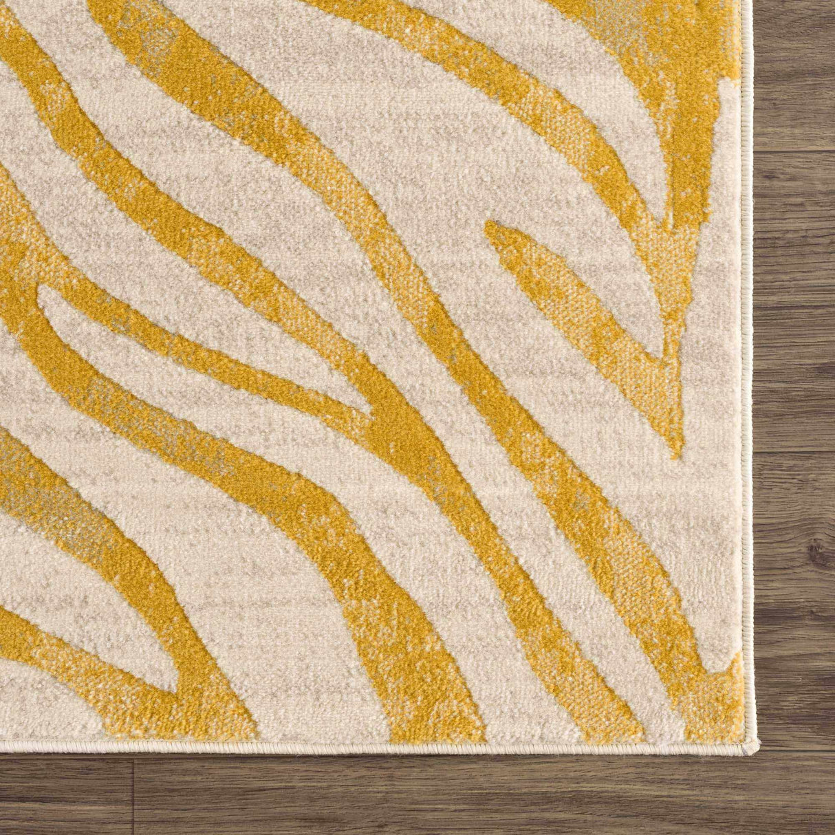 Yellow Terra Zebra Print Area Rug - Clearance-Rugs-Parc Decor