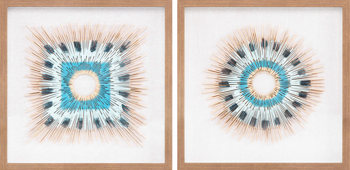 Yenice Natural Wood Geometric Wall Art Set Of Two-Decor-Parc Decor