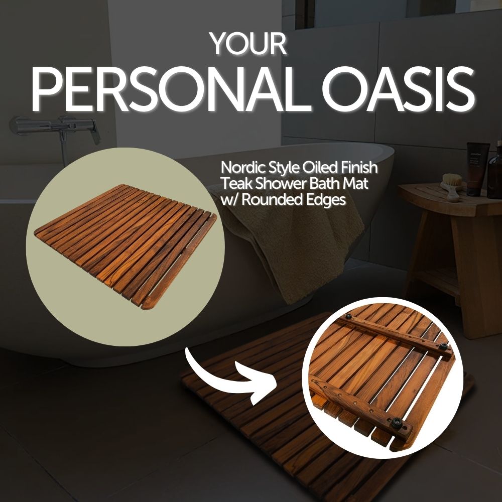 Yukon Teak Shower and Bathmat-Bath Mat-Parc Decor