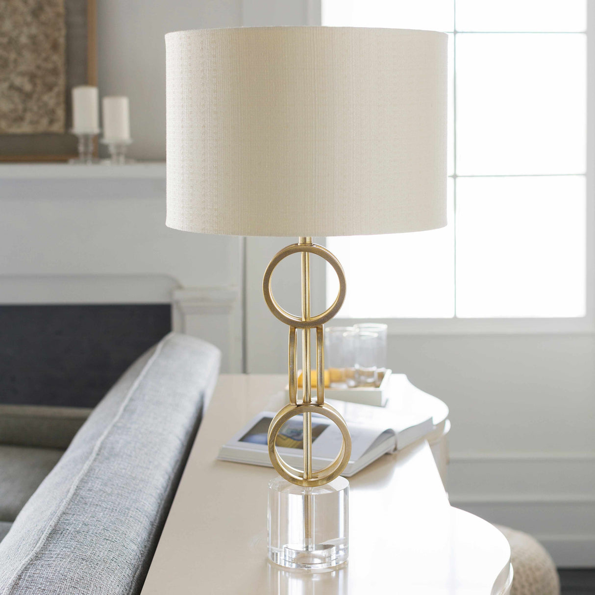 Zell Gold Crystal Table Lamp-Lighting-Parc Decor