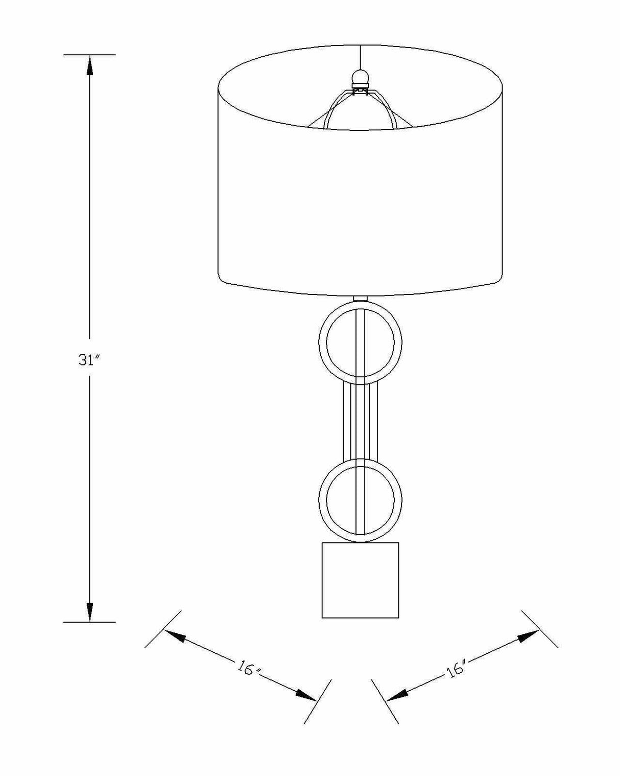 Zell Gold Crystal Table Lamp-Lighting-Parc Decor