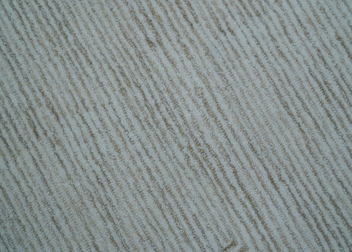 Zoha Custom Made Modern Style White And Beige Wool Rug