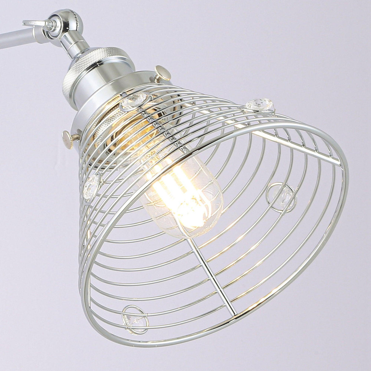 1-Light Modern Silver Wall Scone Light-Parc Decor