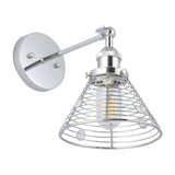 1-Light Modern Silver Wall Scone Light-Parc Decor