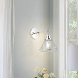 1-Light Modern Silver Wall Scone Light-Parc Decor