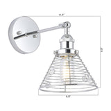 1-Light Modern Silver Wall Scone Light-Parc Decor