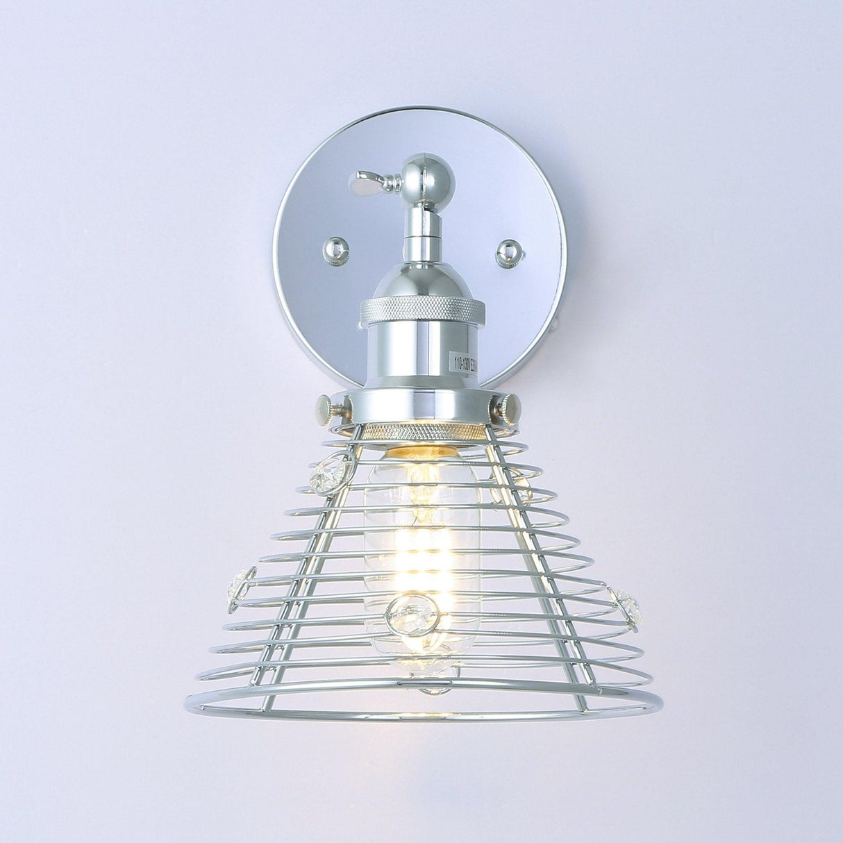 1-Light Modern Silver Wall Scone Light-Parc Decor