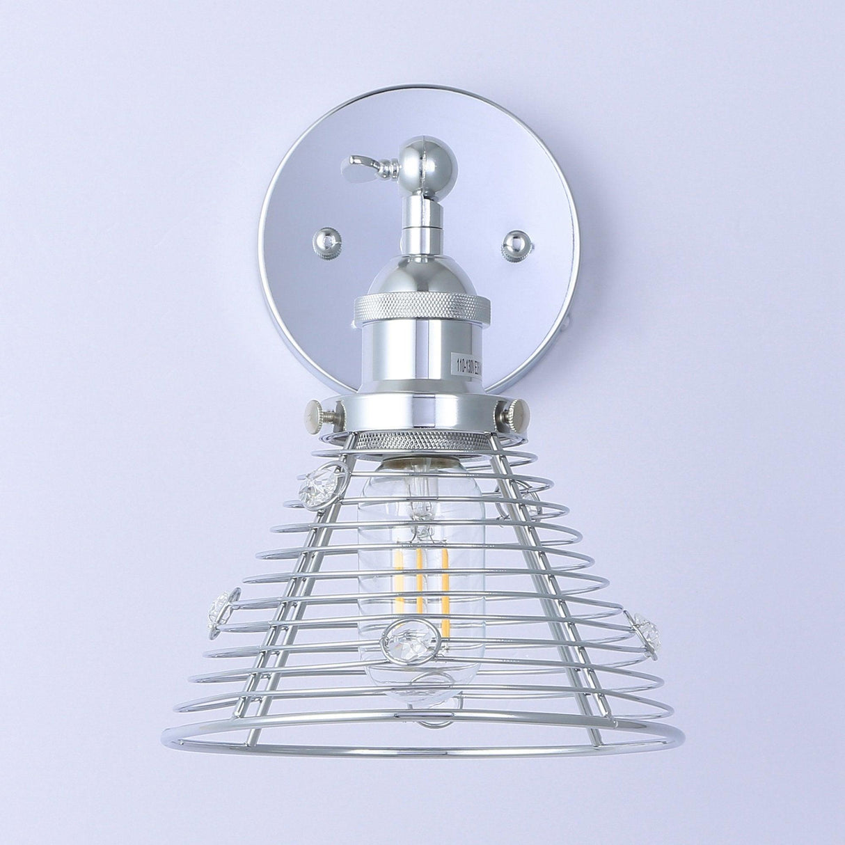 1-Light Modern Silver Wall Scone Light-Parc Decor