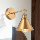 1-Light Rhem Brass Wall Sconce Light-Parc Decor