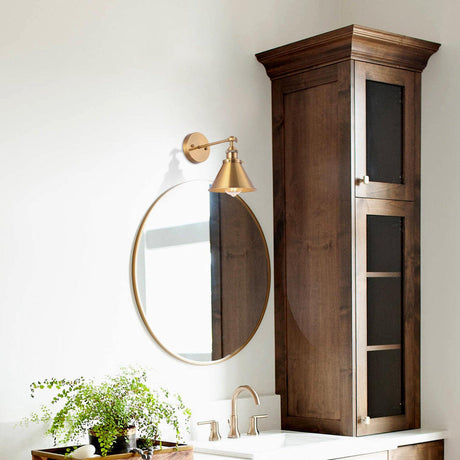 1-Light Rhem Brass Wall Sconce Light-Parc Decor