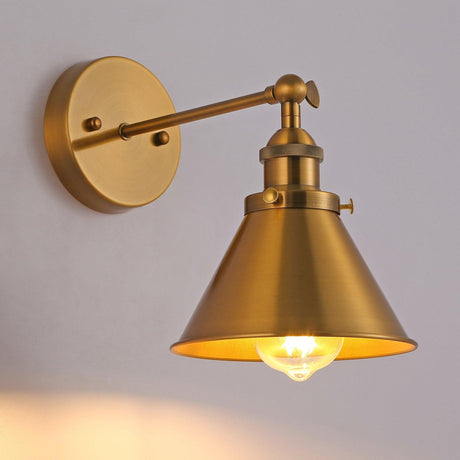 1-Light Rhem Brass Wall Sconce Light-Parc Decor