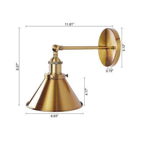 1-Light Rhem Brass Wall Sconce Light-Parc Decor