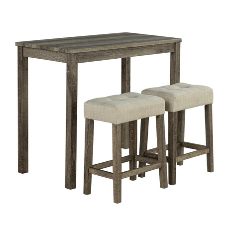 1 Traditional Breakfast Dining Table Set with 2 Stools for Apartment-Parc Decor