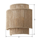 1-Light Farmhouse Rattan Wall Sconce Lighting