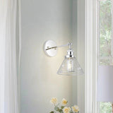 1-Light Modern Silver Wall Scone Light